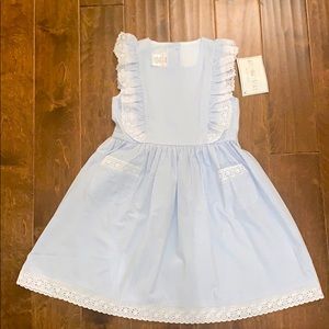 NWT Stellybelly Soda Shop Pinafore - Cloud Mini Check Seersucker 8 price firm